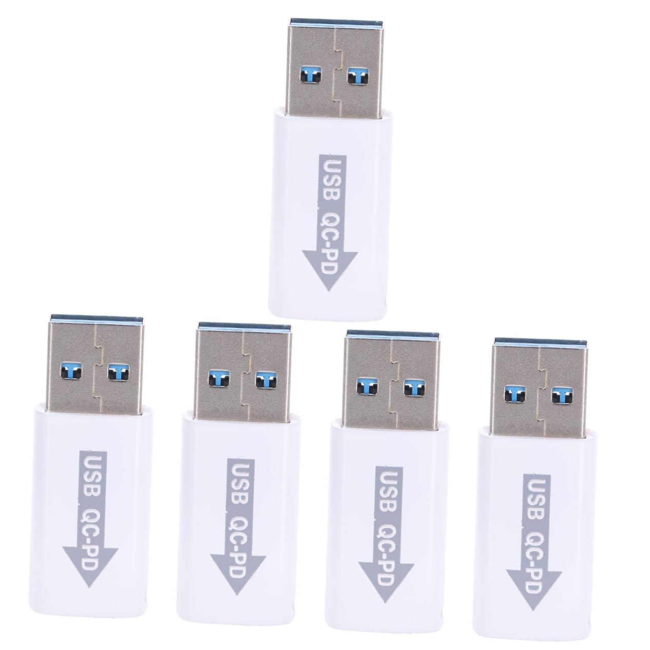 HOMSFOU 5piezas Adaptador USB Tipo c Convertidor De Carga Rápida para Móviles Soporta Protocolos Qc y PD Compacto y Portátil para Viajes y Uso Diario