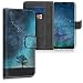 Produktbild kwmobile Hülle kompatibel mit Huawei P Smart+ (2019) - Kunstleder Wallet Case mit Kartenfächern Stand Galaxie Baum Wiese Blau Grau Schwarz