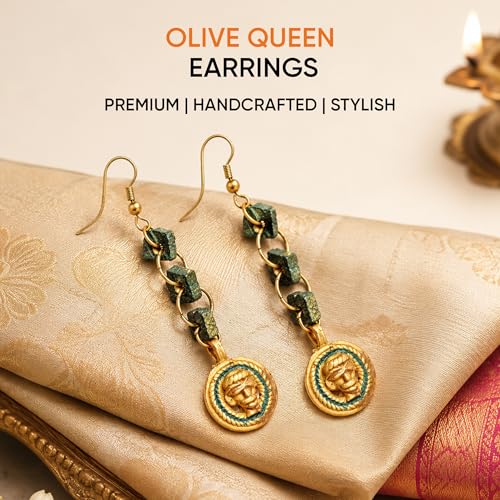 Image of Royal Queen & Empress Handcrafted Tribal Dhokra Earrings Collection for Women - Statement Ethnic Designs in Multiple Colours