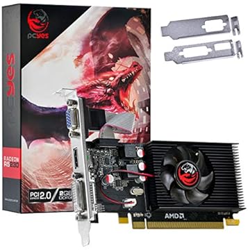 PLACA DE VIDEO AMD RADEON R5 230 2GB DDR3 64 BITS LOW PROFILE COM KIT INCLUSO - PJR230RLP - PCYES