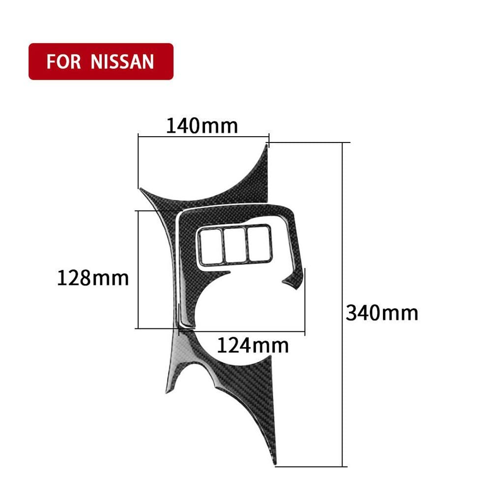 ReachMall Pannello porta bicchieri in di carbonio per for nissan 370Z 2009-2020, resistente all'usura, accessorio decorativo per interni auto, 3 pezzi