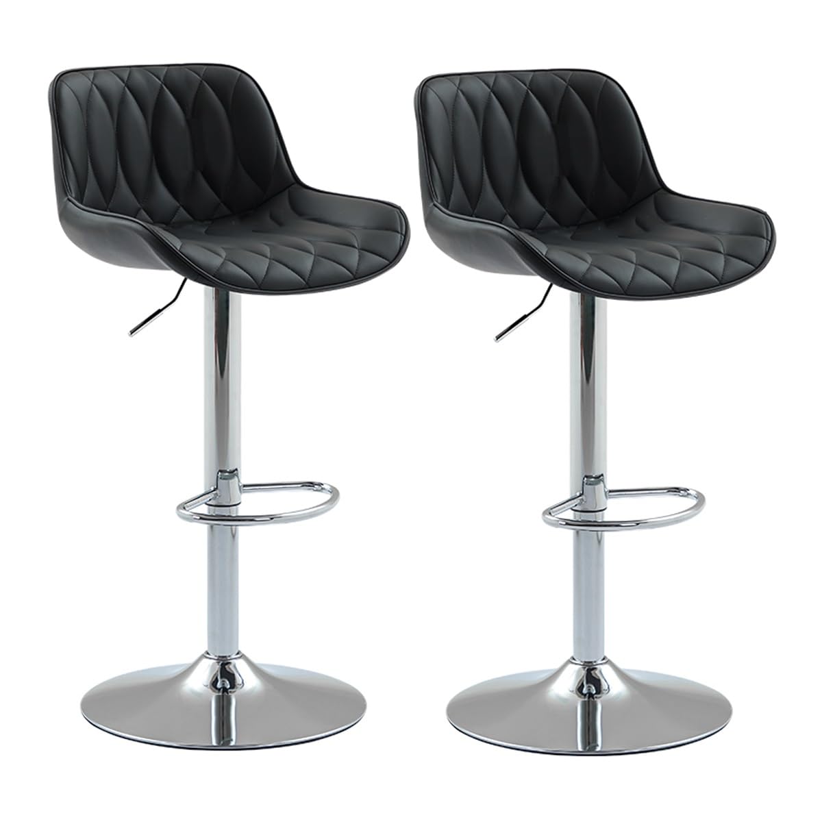 Chaise de bar pivotante lot de 2 en cuir avec base stable 45 cm de diamètre