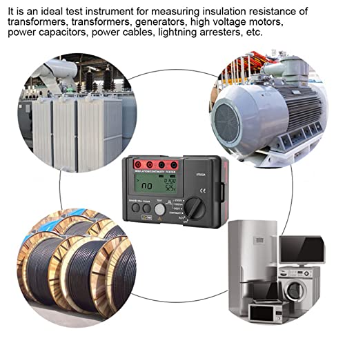 Image of Testing Meter Handheld Megohmmeter Tester Auto Range Data Logger Insulation Tester for Industry for Indoor Outdoor for Electrician
