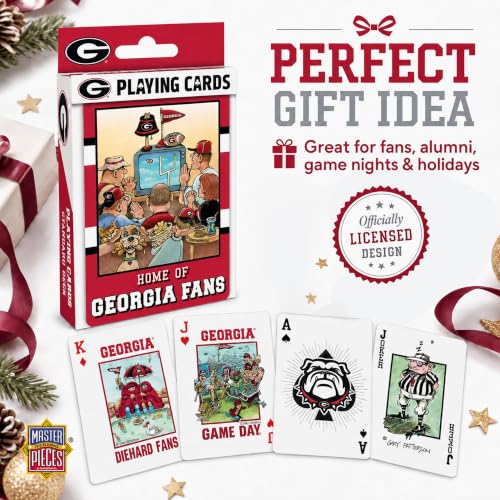 Image of Masterpieces Adult Playing Cards - Georgia Bulldogs Fan Deck, 54 Card Custom Team Design