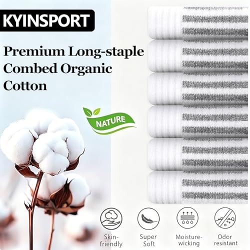 Image of Men's Cushioned Crew Socks 6 Pack Cotton Running Athletic Socks Sport Daily