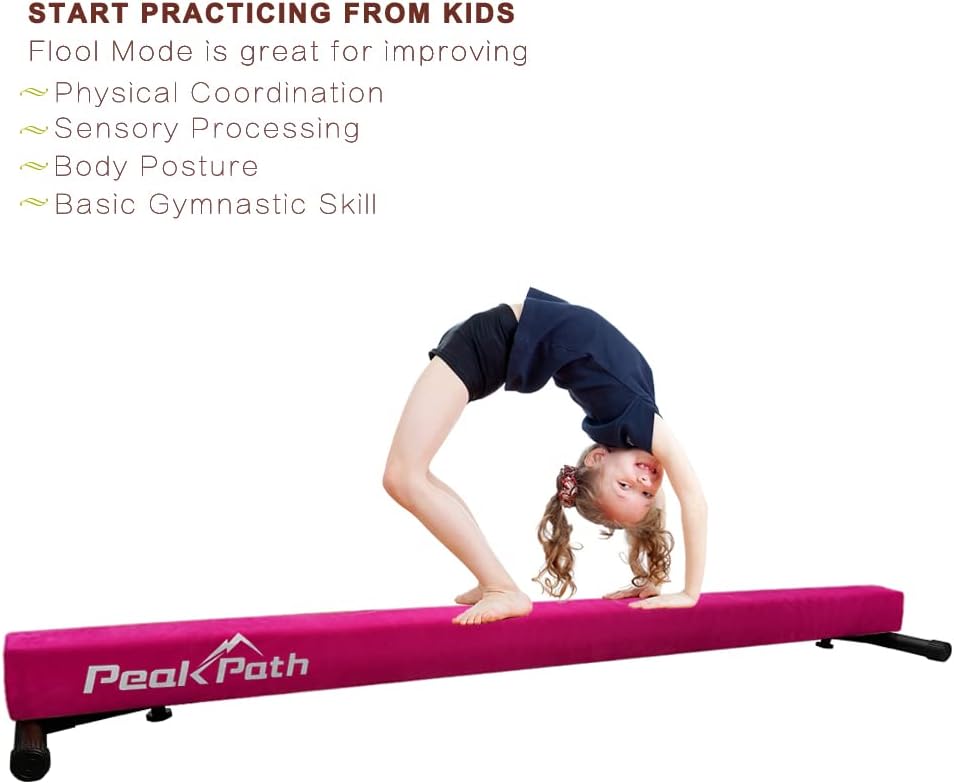 Peakpath 8FT Adjustable&Foldable Gymnastics Balance Beam,Home Gym Equipment,Easy Assembling and Storage,No Tool Require,for Kids Children Girls Training : Sports & Outdoors