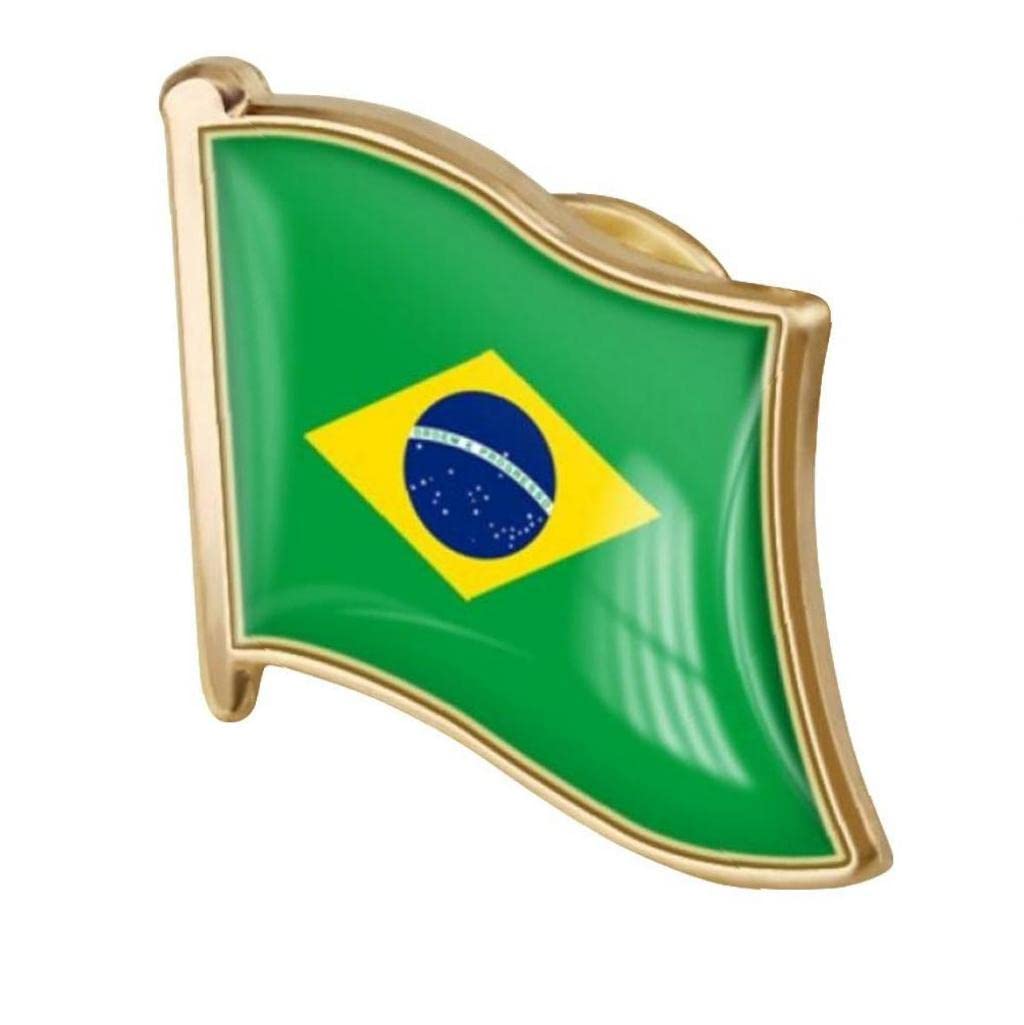 Brazil Flag Pin Badge Metal Lapel Pin Brooch Brazilian Flag Novelty Gift Lapel Tie Pin Badge Accessory