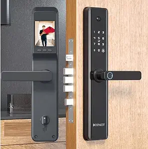 Denler DL04HB Black Smart Lock Digital Door Lock Wi-Fi Remote Unlock Using App, Fingerprint, RFID Card, PIN, Manual Key Access 3 Years Warranty