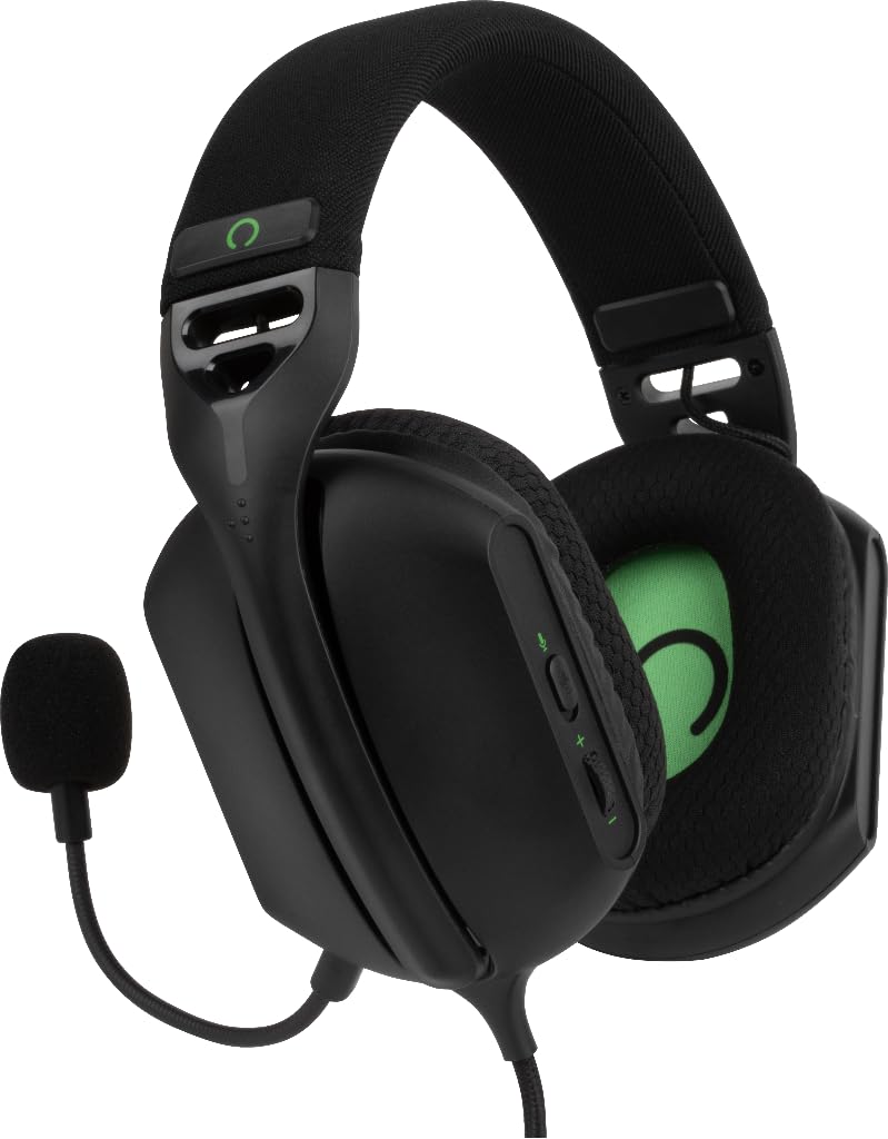 Konix Cuffie da gioco con cavo Skylite ultraleggere 218 g per Xbox One e Series X|S - Altoparlanti da 40 mm - Microfono - Cavo da 1,5 m - Jack da 3,5 mm - Nero