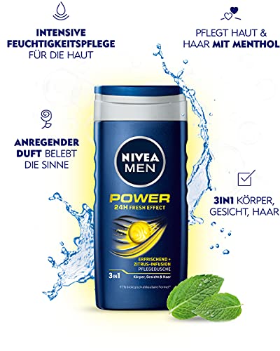 NIVEA MEN Power Fresh douchegel (250 ml), douchegel voor een krachtige start van de dag, douche met menthol en de geur… - Image 3