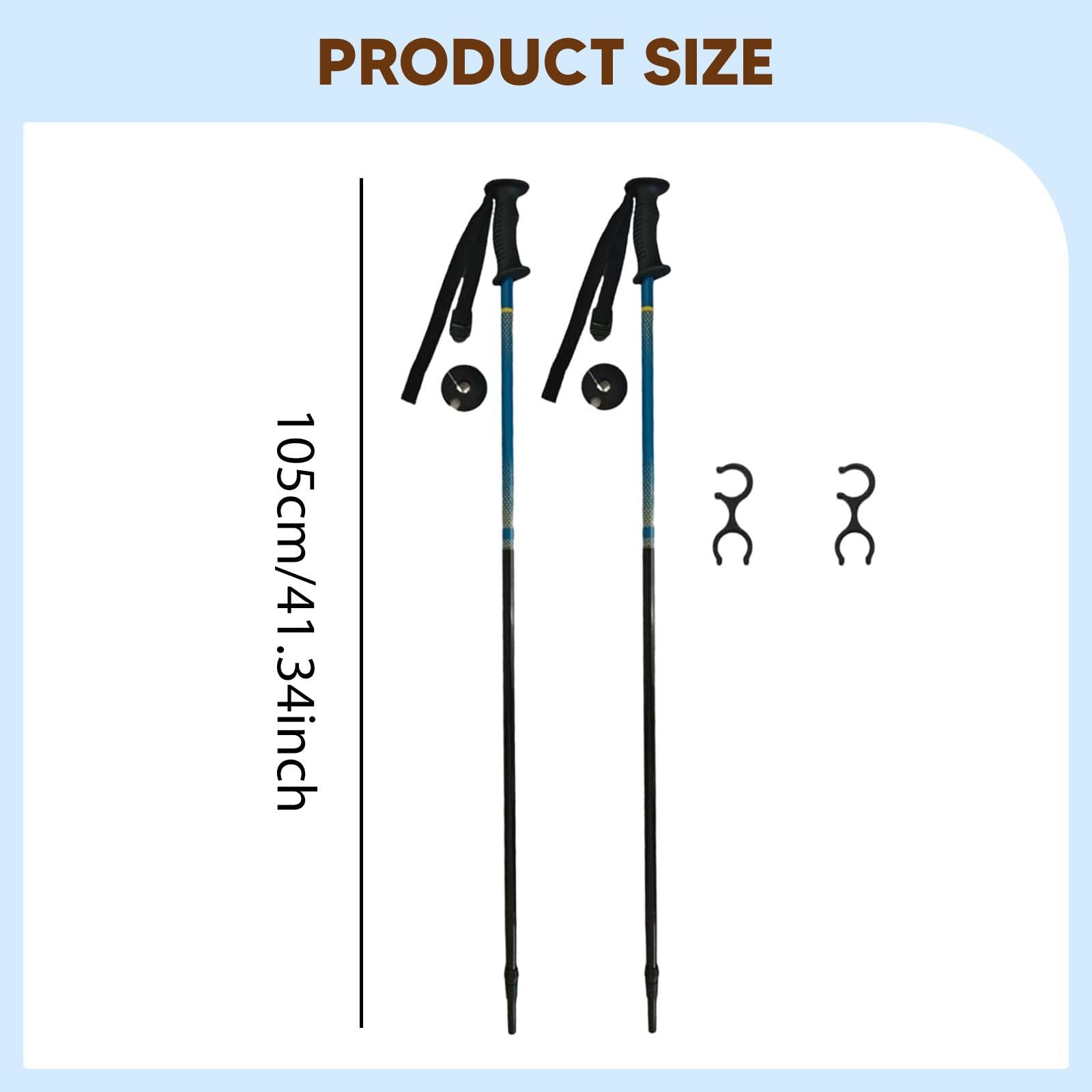 2 Pièces Bâtons de Randonnée Enfant Marche Poignées Anti Dérapantes Aluminium Alliage Léger Accessoires pour Ski Trekking Camping 105cm