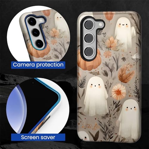 TAMEFOX Case for Samsung Galaxy S23 FE,Anti Drop Scratch Protective Phone Cover Case for Women Girl-Cute Ghostp Pumpkin - image 2