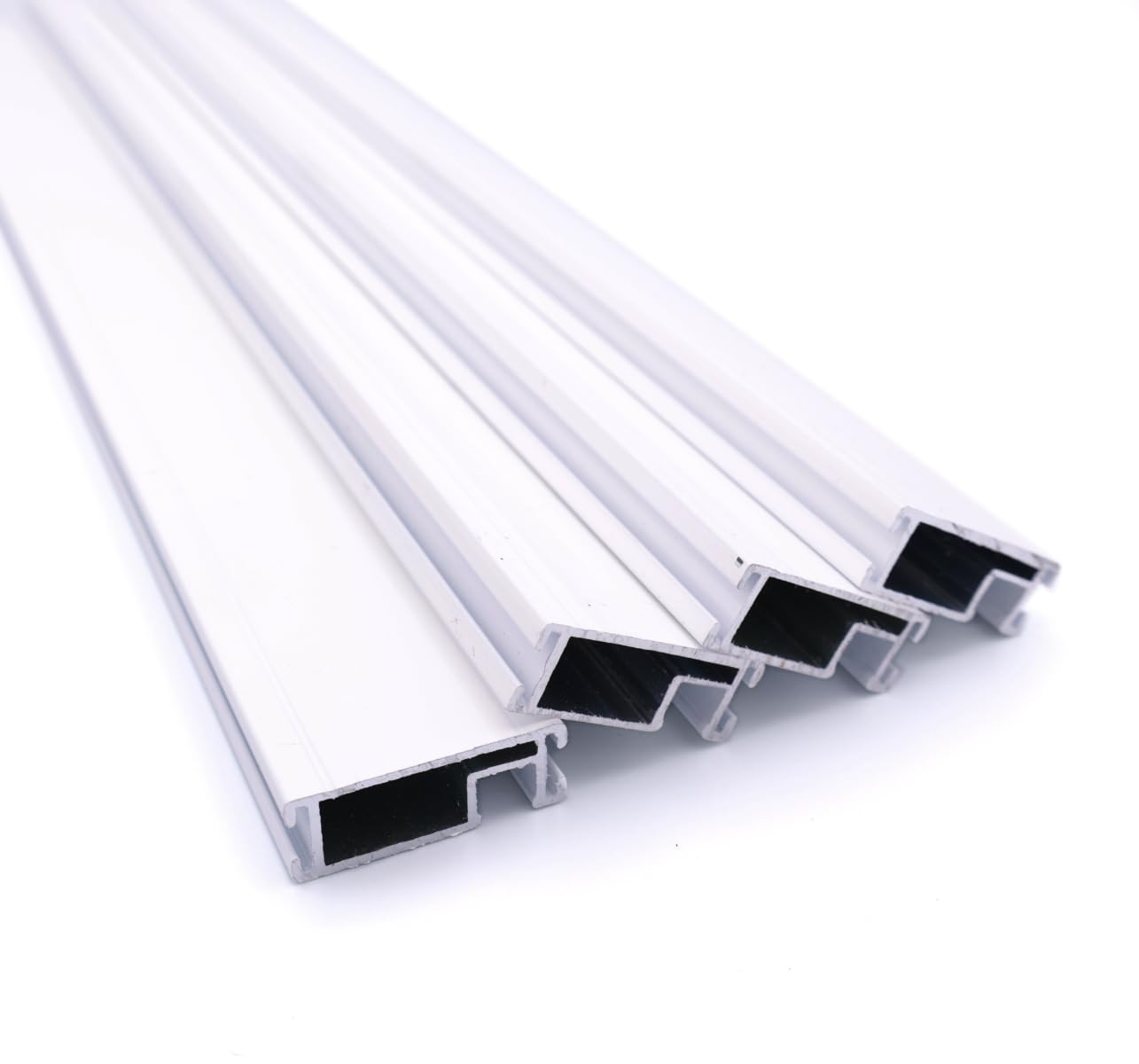Lot de 4 Profils Alu Recoupables pour Moustiquaire Fenêtre Cadre Fixe – Aluminium Résistant – Facile à Couper (Blanc, 1600 mm)