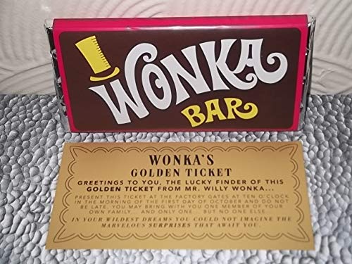 WONKA CHOCOLATE BAR + GOLD TICKET (BEST ON AMAZON)