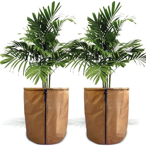 LangRay Lot de 2 protections thermiques pour plantes d'hiver, 45 x 50 cm, protection hivernale pour plantes en pot, protection contre le gel, pour olivier, pots de plantes d'extérieur