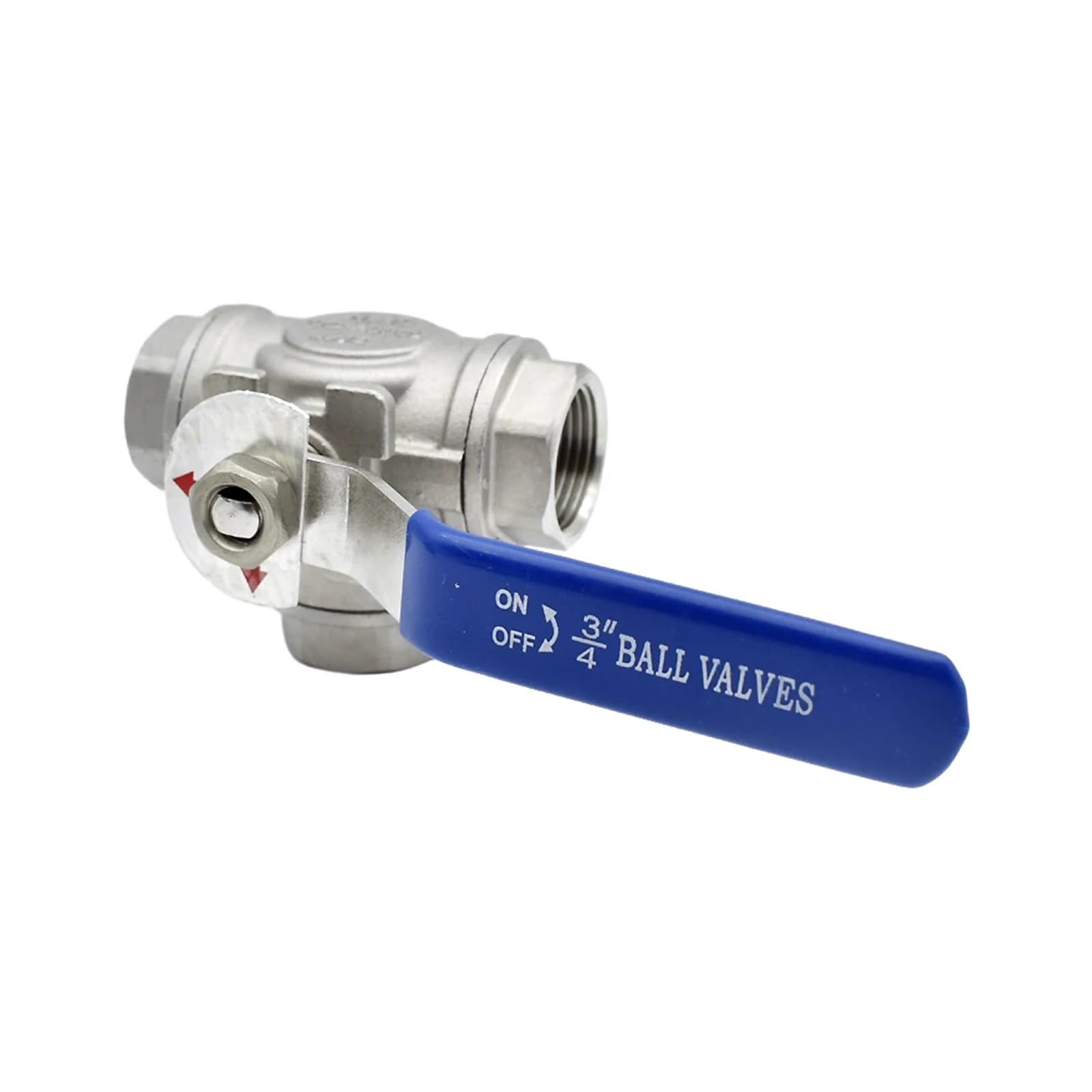 Valvula Seguridad Válvula de bola de tres vías de acero inoxidable 304 316, conector hembra de puerto completo BSP de 1/4" a 2", puerto T/L para agua y gas válvula reductora(1/2",SUS316_T TYPE)