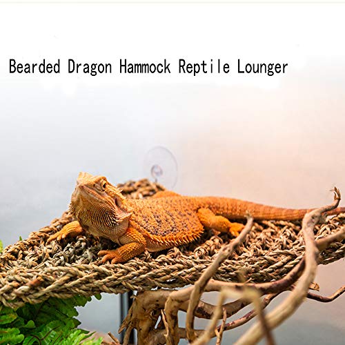 Kathson Reptile Lizard Bearded Dragon Hammock Reptile Lounger,100% Natural Grass Fibers Hammock Bed For Anoles thumb #4