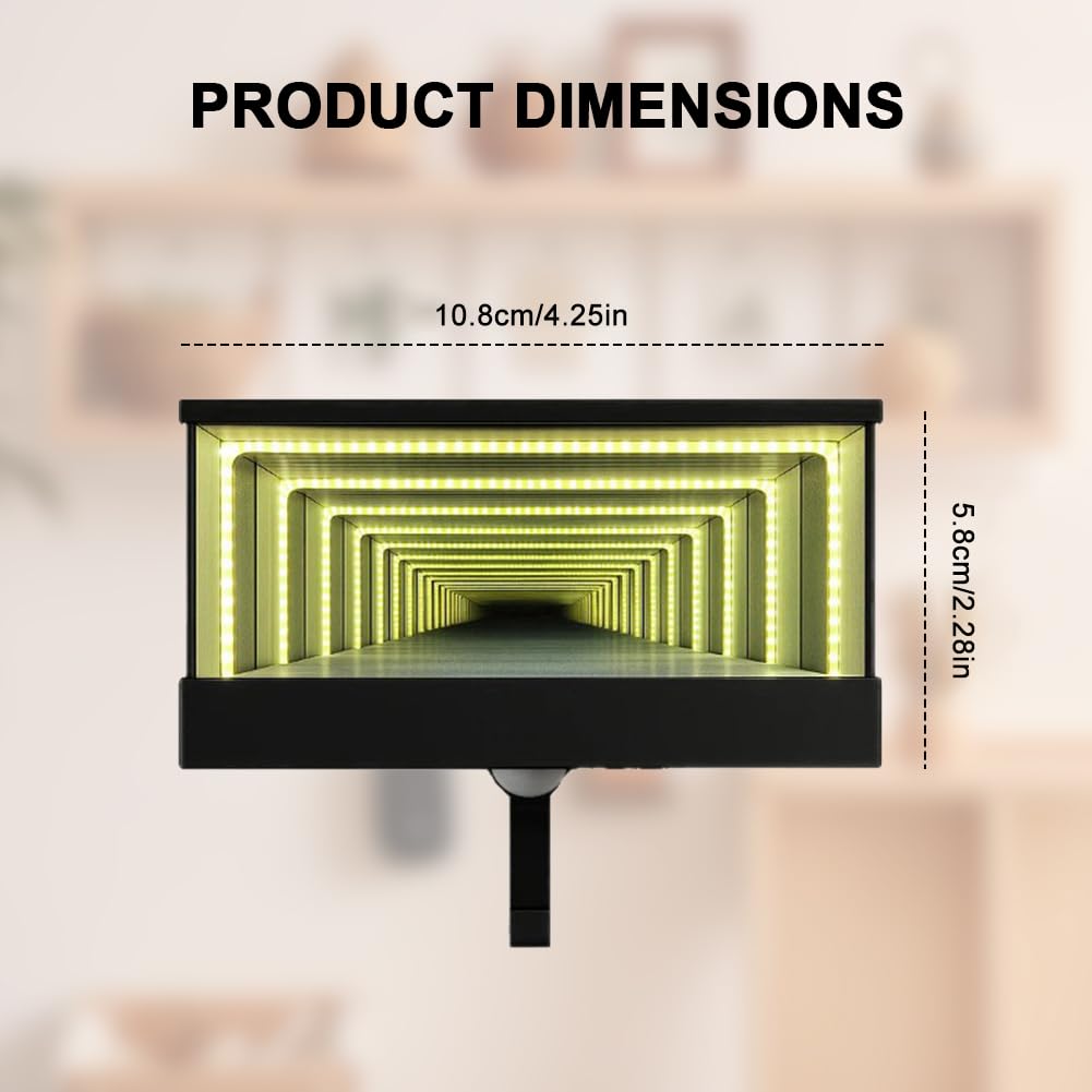 Gancio per chiavi FARYODI Infinity Garage con LED, supporto a parete con effetto luce a tunnel 3D per chiavi dell'auto, chiave illuminata, organizer per porta di casa, corridoio o garage, fantastico