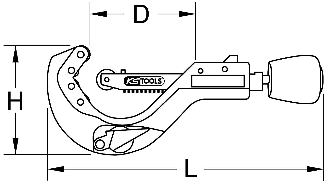 KS Tools 222.0660-1 Cortador de tubos de plástico 6-64mm