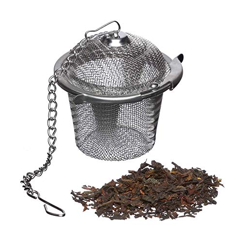 ecoLiving Loose Leaf Tea Infuser - 18/8 Stainless Steel Tea Diffuser Ball - Tea Infuser with Chain Hook to Brew Loose Leaf Tea, Spices & More – Perfect Size Tea Basket for Hanging in Teapots, Mugs etc