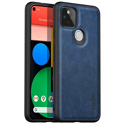 anccer Funda Google Pixel 5, Estuche de Cuero TPU Suave [Ultrafino] [Anti-caída], Adecuado para Estuche Google Pixel 5 (Gentleman Blue)