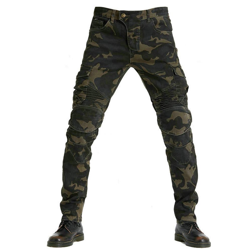 Pantaloni da Moto da Uomo, Jeans da Motociclista Elasticizzati Slim Fit da Uomo, Jeans alla Moda su Tutta La Vita, 4X Imbottitura di Protezione.