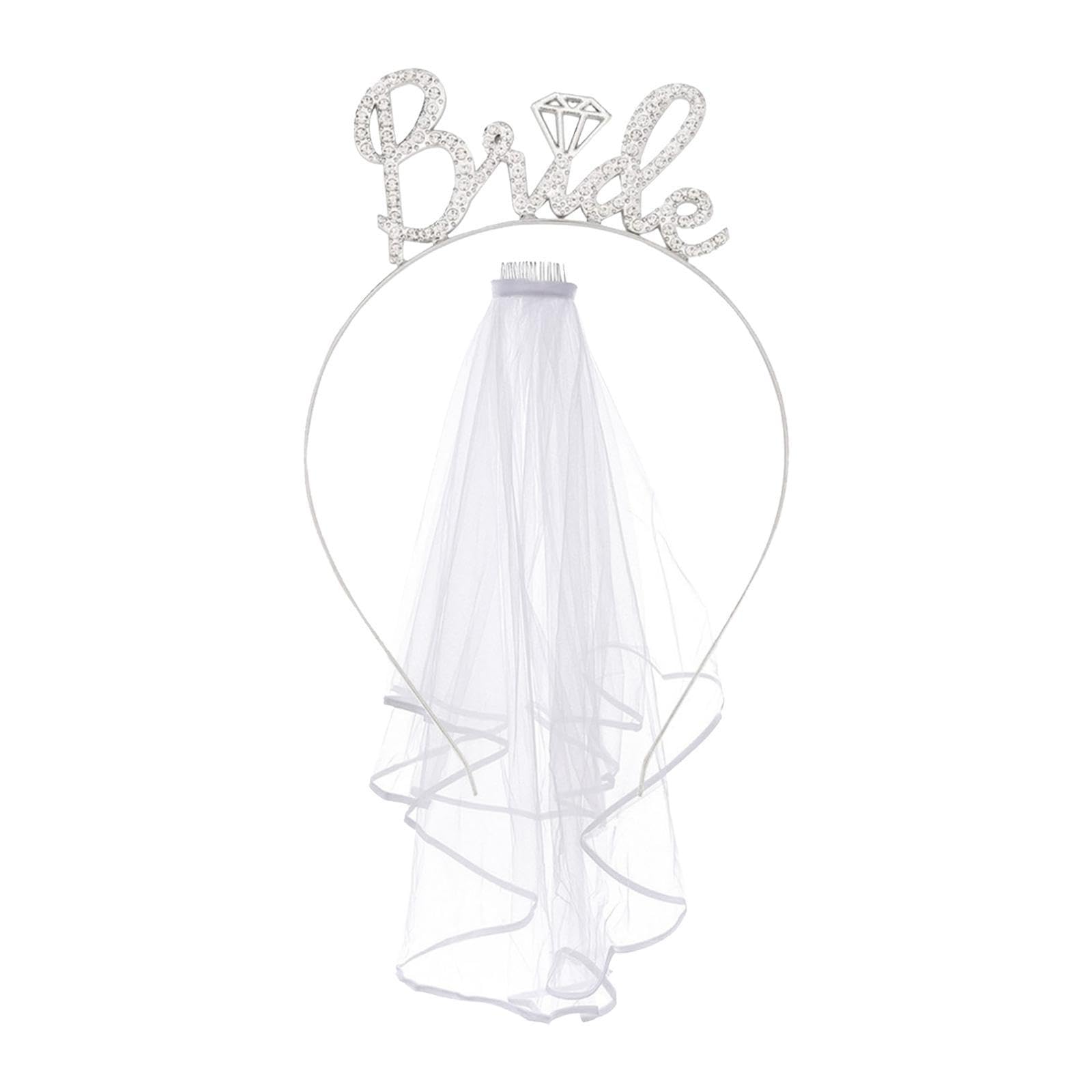 Bride Headband with Veil Set Wedding for Role Playing Dressing up Gift-image-36