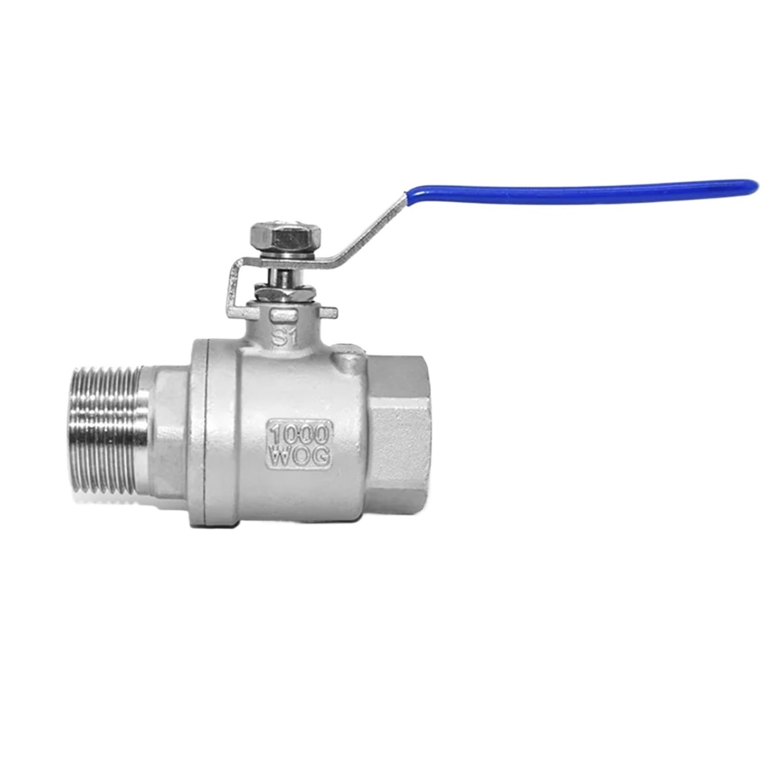 Robinet à boisseau sphérique 2 pièces en inox 3,8 cm pour circuit eau air et huile