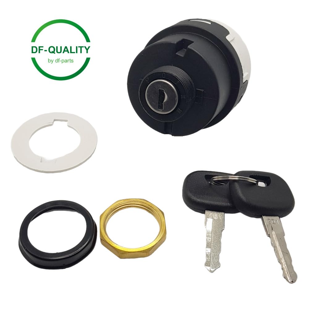 Interruptor universal de encendido 12/24 V para maquinaria de construcción como Atlas Weyhausen Terex Weycor Fuchs incluye 2 llaves con cierre 201