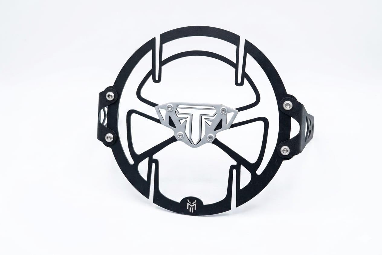 Milachin Heavy Quality Headlight Grill/Jaali for Triumph Speed 400 Head Light Frame Protector Black&Grey.-image-20