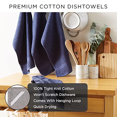 DII Basic Terry Collection Waffle Dishtowel Set, 15x26, Solid Yellow, 4 Piece - Image 6