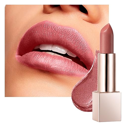 BEAUTY SEARCHER Lippenstift, Metallic Shine Finish Lip Balm Glossy Hydrating Nude Velvet Red Long-Lasting Moisturisation Luxury Lip Stick Makeup # 05 Honey Peach Coral