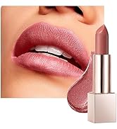 BEAUTY SEARCHER Rouge à lèvres avec finition métallique brillante hydratante rouge velours nu...