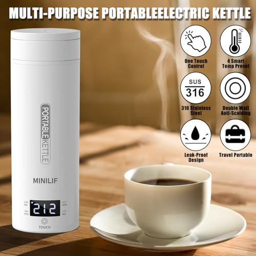 Hervidor eléctrico portátil MINILIF 500ml blanco miniatura 2