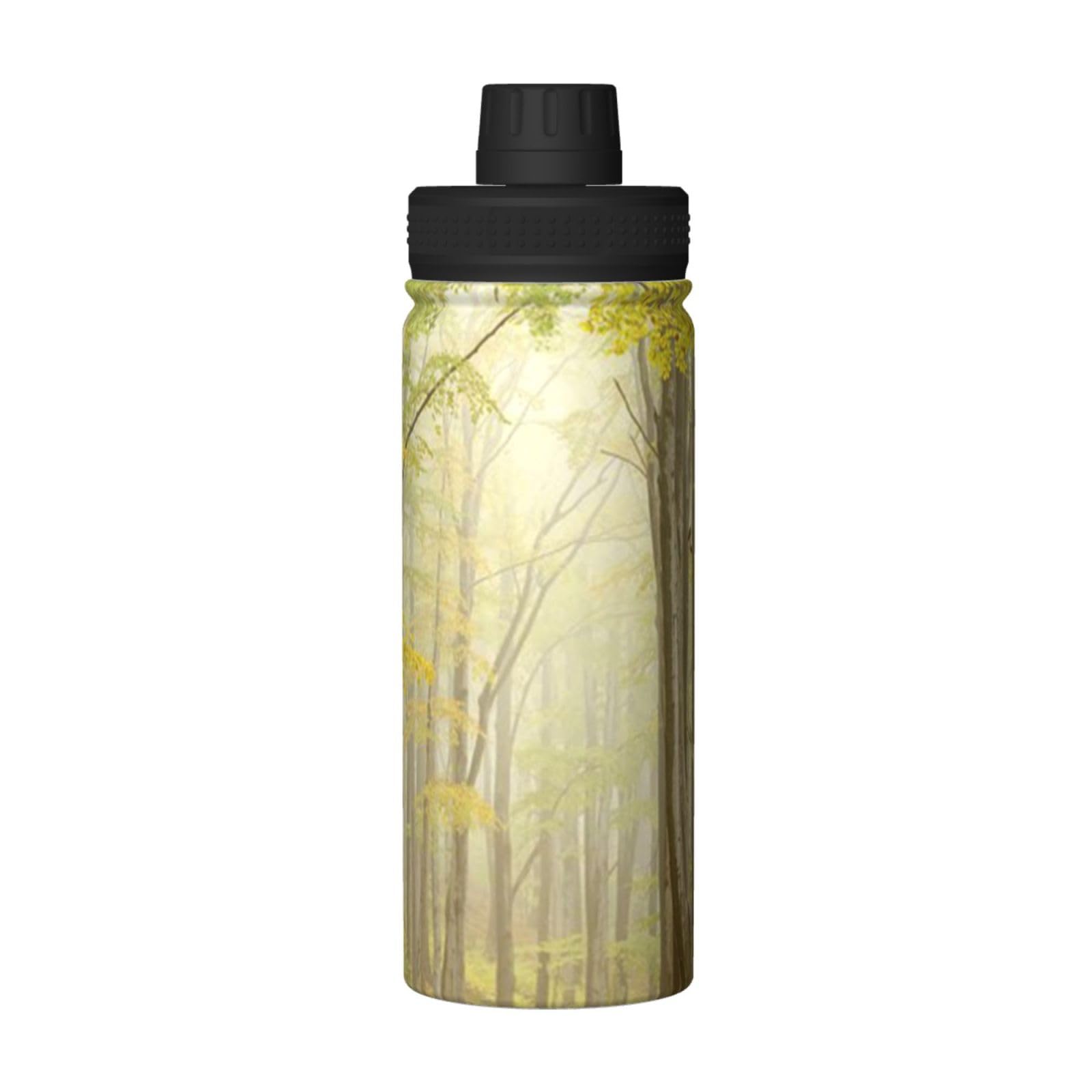 Forest Lane Print Wasserflasche Edelstahl Isolierflaschen 530 ml Sport Wasserflaschen für Männer Frauen