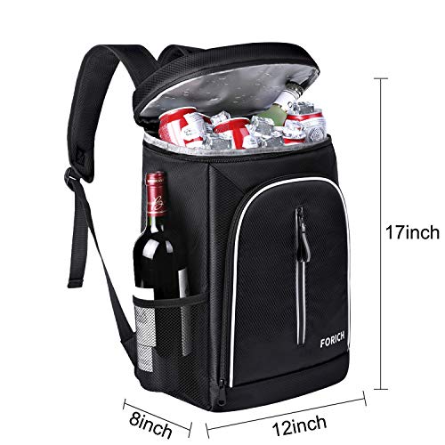 Image of FORICH Soft Cooler Backpack Insulated Waterproof Backpack Cooler Bag Leak Proof Portable Small Cooler Backpacks to Work Lunch Travel Beach Camping Hiking Picnic Fishing Beer for Men Women (Black)