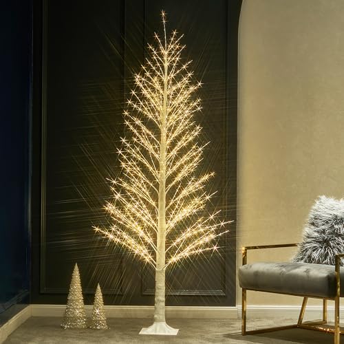 BAOLITVINE-6FT-Alpine-Christmas-Tree-810-LED-Warm-White-Lights-Artificial-White-Tree-with-Lights-for-Home-Christmas-Festival-Wedding-Party-Indoor-Outdoor BAOLITVINE 6FT Alpine Christmas Tree 810 LED Warm White Lights Artificial White Tree with Lights for Home Christmas Festival Wedding Party Indoor Outdoor