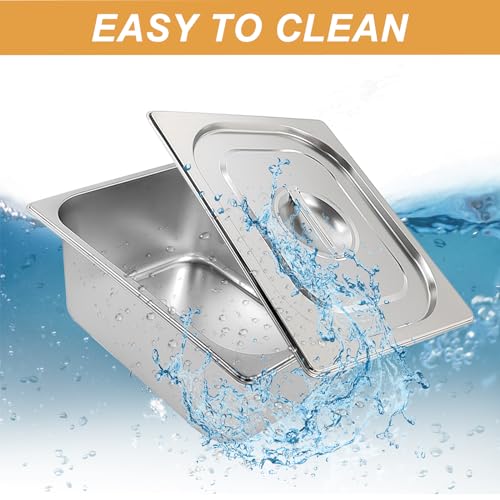 Sibosen 3SHPWL 2 Pack 1/2 Size Stainless Steam Hotel Pan With Lid, Anti Clogging Stainless Steel Steam Table Pans thumb #3