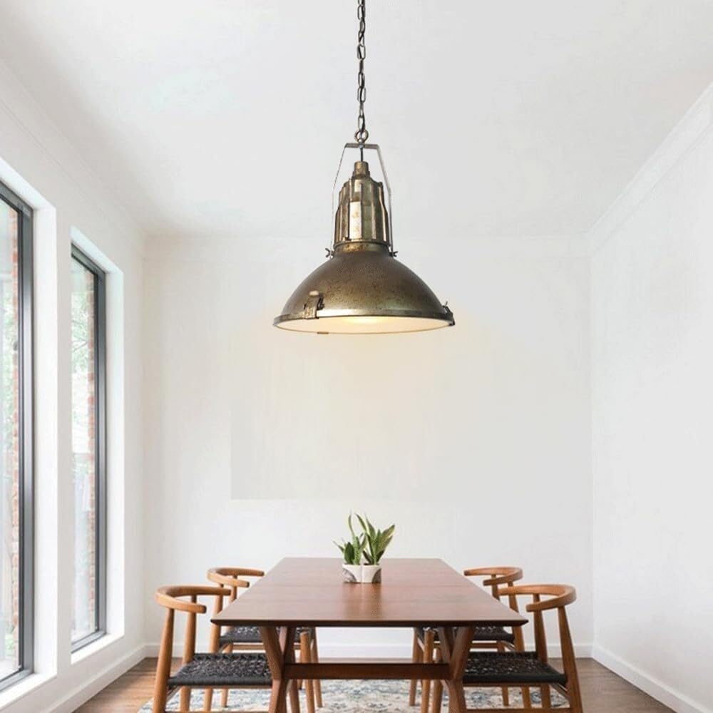 da a Sospensione in Stile Industriale retrò nostalgico OU, da a Sospensione in Metallo con Testa Sina, Sorgente Luminosa E27, Dario da Bar Incorporato, per Isola Cucina, Sala da Pra