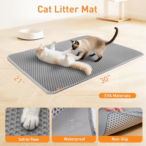 Image of Cat Litter Mat 30 inchx21 inch Urine-Proof Small Litter Mat Litter Box Mat