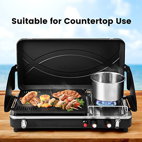 Giantex 2in1 Gas Camping Grill and Stove, Portable Propane Grill