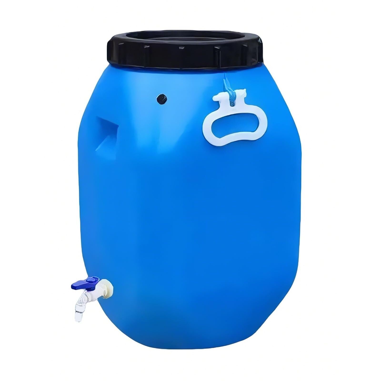JIESOO Rain Barrels Plastic Water Storage Container with Faucet Camping Rain Barrel, Food Grade Bucket for Safe & Storage，Shipping(Blue,25L)