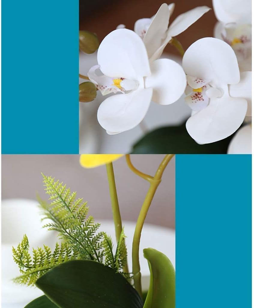 Orquídeas Artificiales con Maceta De Cerámica, Flores Artificiales De Seda, Flores Artificiales De Phalaenopsis De 23,6 Pulgadas, Orquídea Artificial, Flores Falsas,