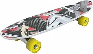 Black Random Shapes Theme Cruiser Skateboard with Yellow Wheels - 213