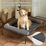 RRPETHOME-Large-Elevated-Cooling-Dog-BedRaised-Dog-Cots-Beds-for-Large-DogsOutdoor-Dog-Bed-for-Large-DogsChew-Proof-Portable-Cooling-Pet-Cot-Skid-Resistant-FeetFrame-with-Breathable-Mesh