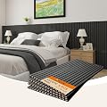 Upick Acoustic Wall Panels Sound Absorbing, 4 Pack 48 x 24 inch Sound Proof Foam Wall Panels & Wood Slat Wall Panels for Interior Wall Decor (Matte Black)