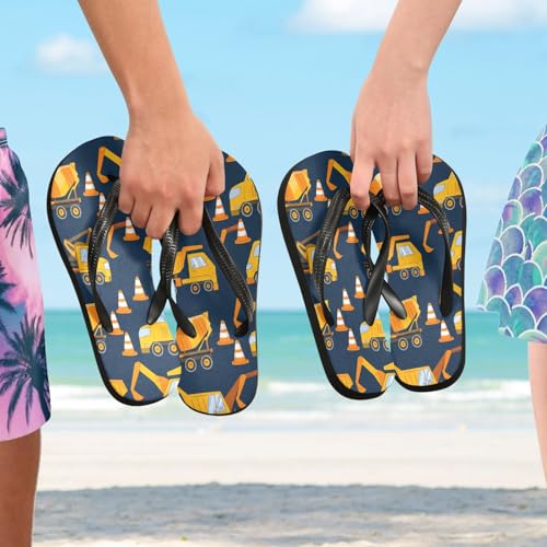 Nander Cartoon Style Yellow Construction Sandal Flip Flops of Men's & Women's,Beach Slippers Flip Flops Shower Shoes4