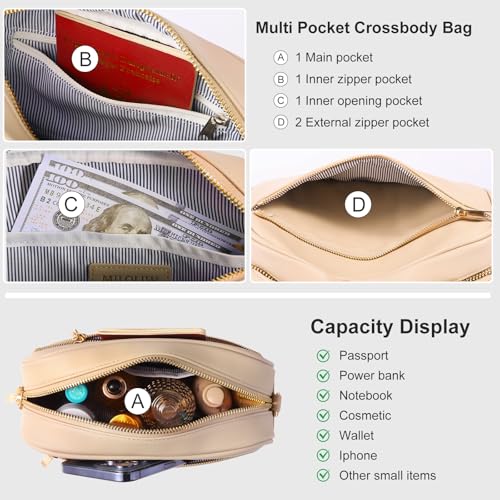 Triple Zip Small Crossbody Bag for women Pu Leather Purses Small Shoulder Handbag3