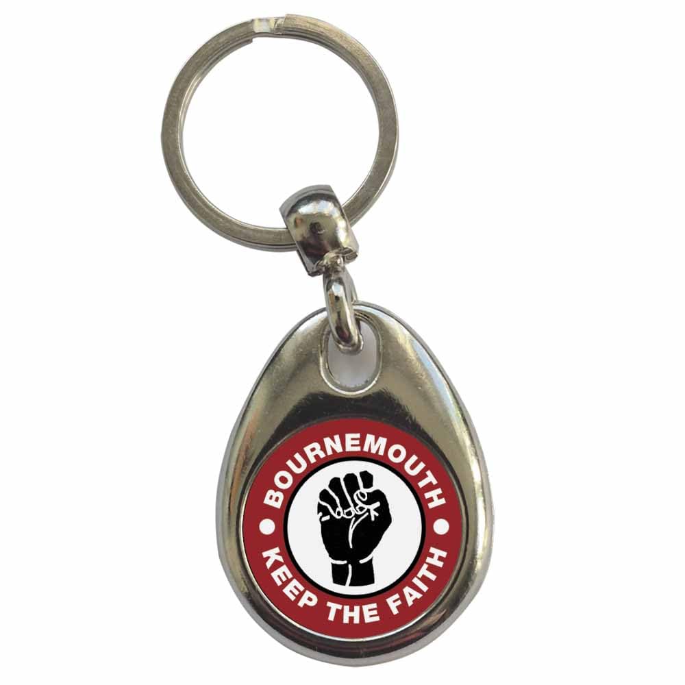 Ozorath Bournemouth Keep The Faith Northern Soul Keyring Keychain with Split Ring Attachment and Metal Key Fob