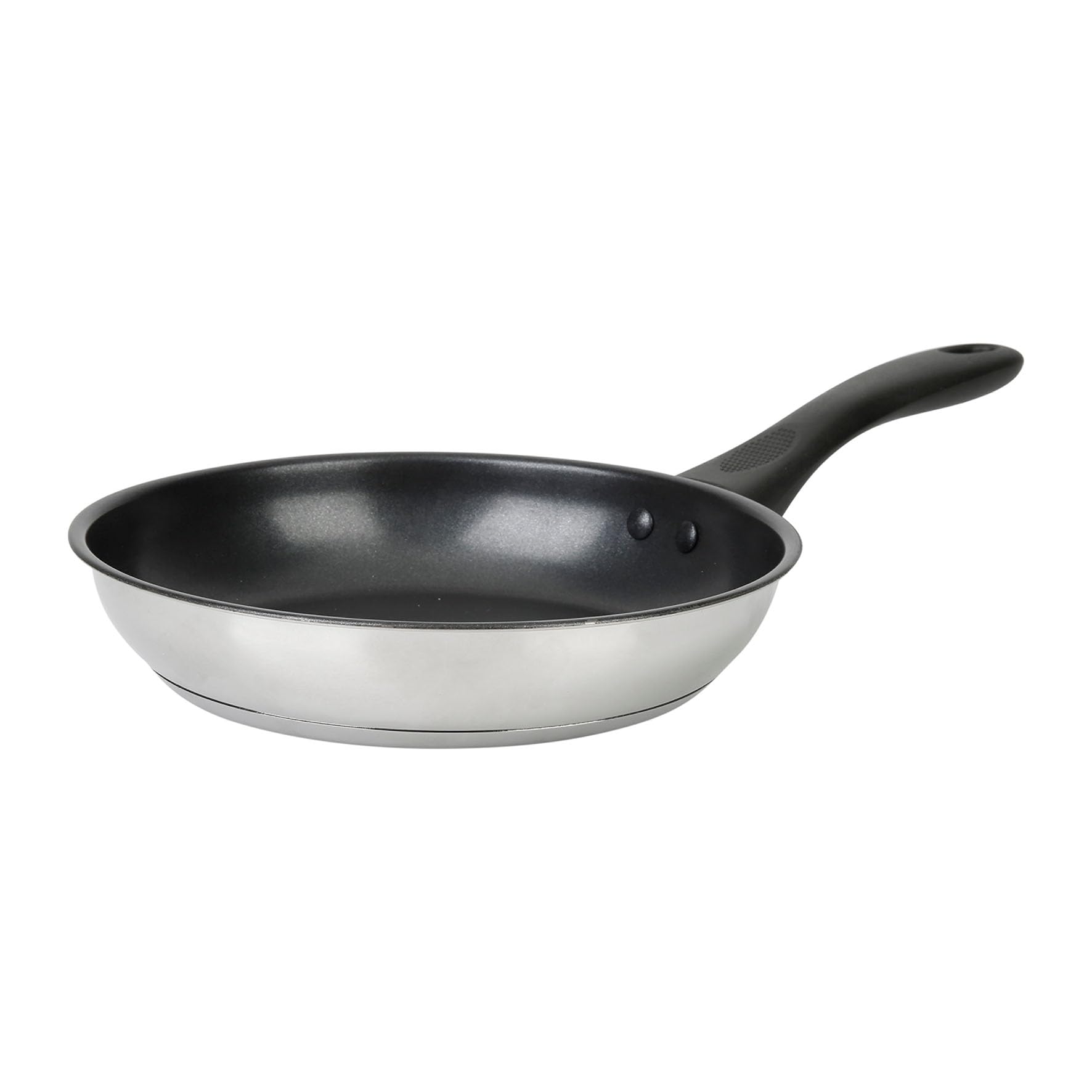 Crealys 535766 Padella in acciaio inossidabile, Ø 20 cm, gamma ESSENTIAL – Rivestimento interno antiaderente Xylan a 2 strati senza PFOA, manico termoisolante, tutte le luci incluse induzione